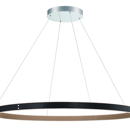 Verdura Modern Integrated LED Indoor Chandelier, 1-Light, Round, Dimmable, Black/Brown